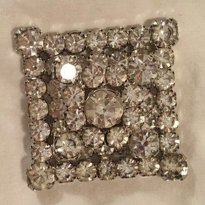 Glamorous Vintage Rhinestone Square Pin
